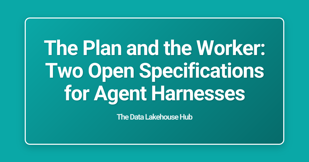 The Plan and the Worker: Two Open Specifications for Agent Harnesses