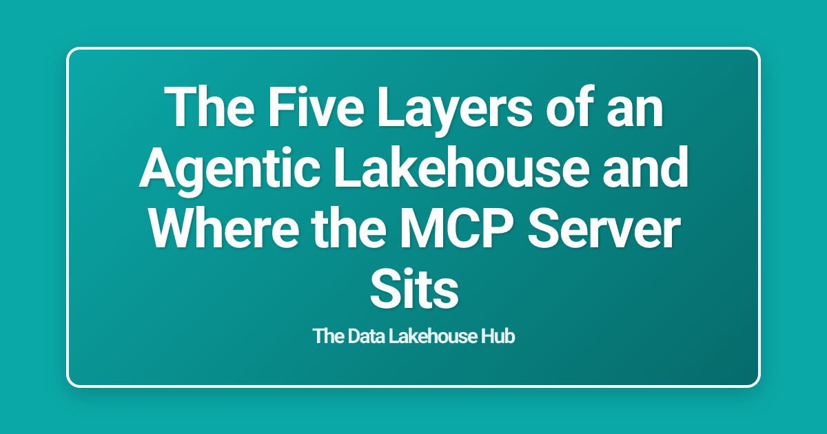 The Five Layers of an Agentic Lakehouse and Where the MCP Server Sits