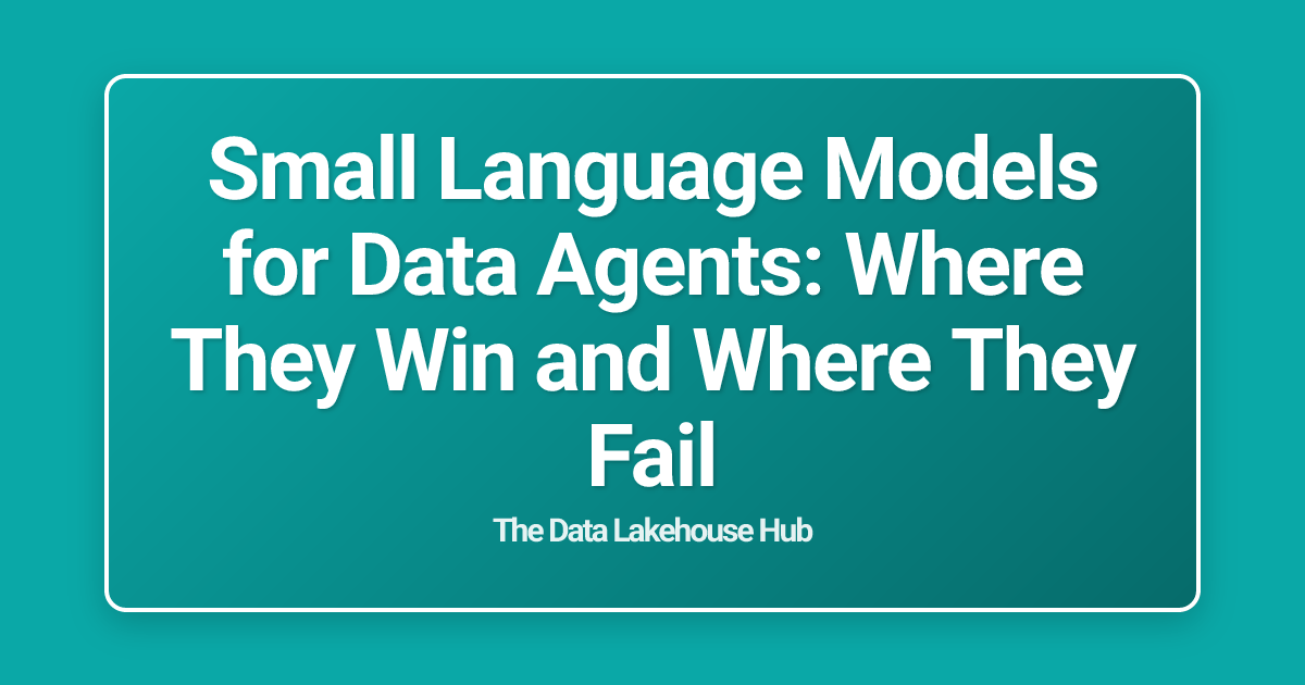 Small Language Models for Data Agents: Where They Win and Where They Fail