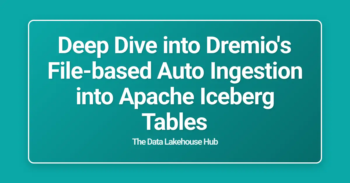 Deep Dive into Dremio's File-based Auto Ingestion into Apache Iceberg Tables