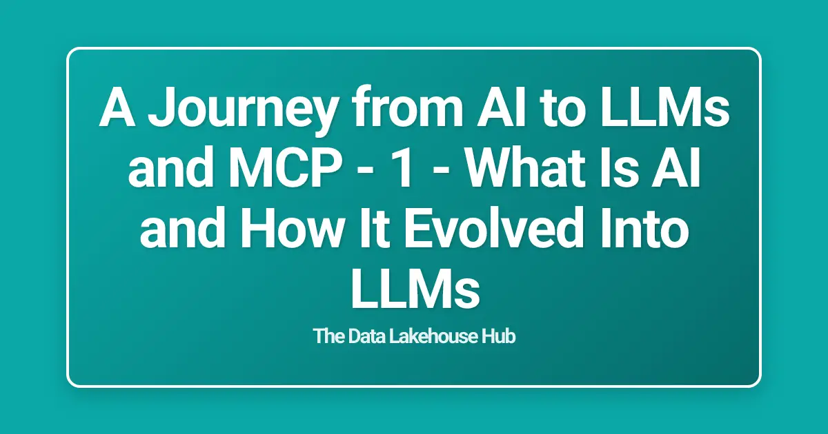 A Journey from AI to LLMs and MCP - 1 - What Is AI and How It Evolved Into LLMs