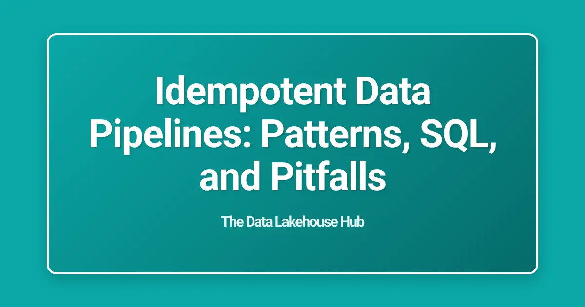 Idempotent Data Pipelines: Patterns, SQL, and Pitfalls
