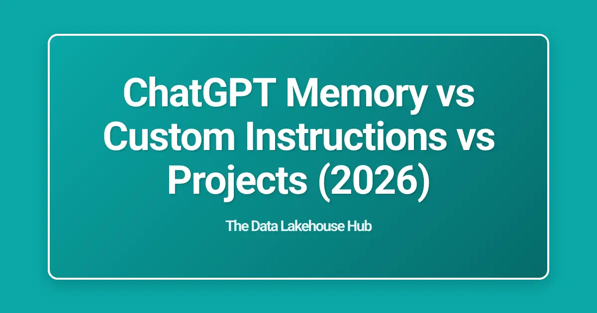 ChatGPT Memory vs Custom Instructions vs Projects (2026)