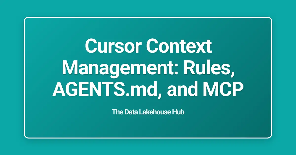 Cursor Context Management: Rules, AGENTS.md, and MCP