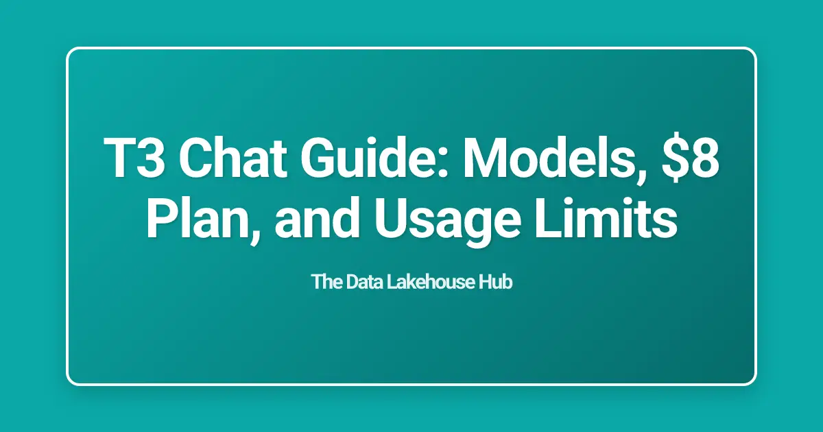 T3 Chat Guide: Models, $8 Plan, and Usage Limits