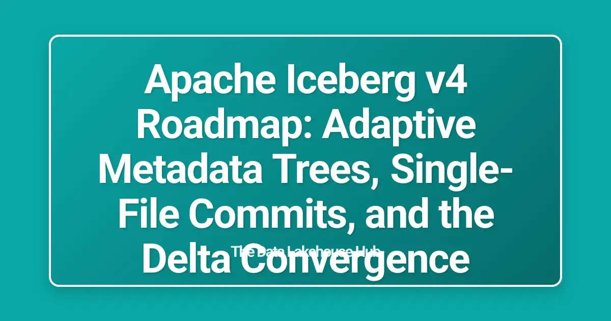 Apache Iceberg v4 Roadmap: Adaptive Metadata Trees, Single-File Commits, and the Delta Convergence