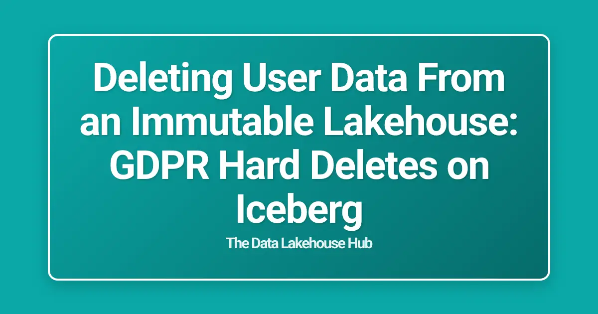 Deleting User Data From an Immutable Lakehouse: GDPR Hard Deletes on Iceberg