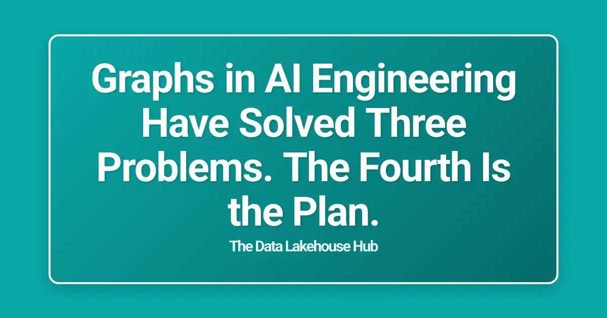 Graphs in AI Engineering Have Solved Three Problems. The Fourth Is the Plan.