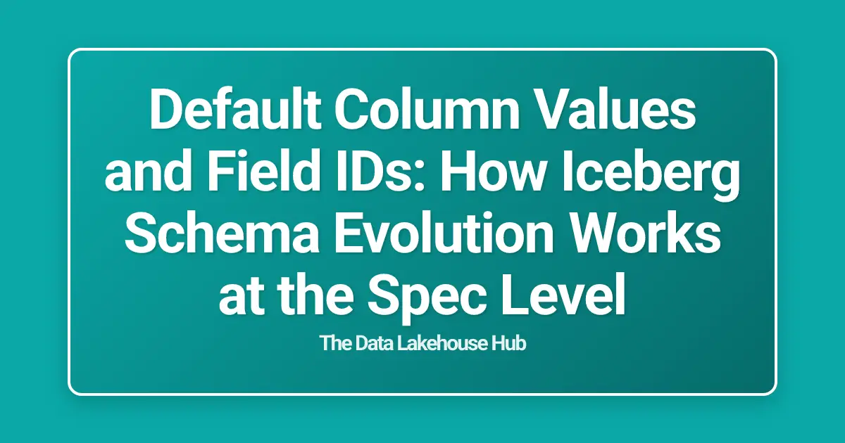 Default Column Values and Field IDs: How Iceberg Schema Evolution Works at the Spec Level
