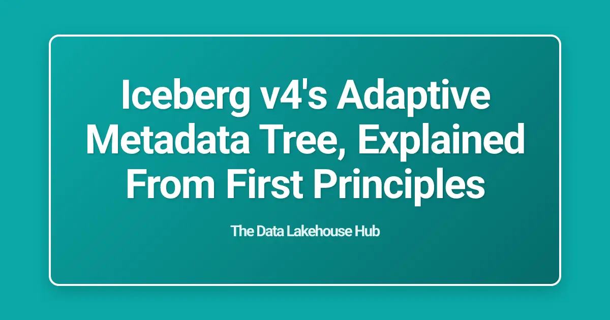 Iceberg v4's Adaptive Metadata Tree, Explained From First Principles