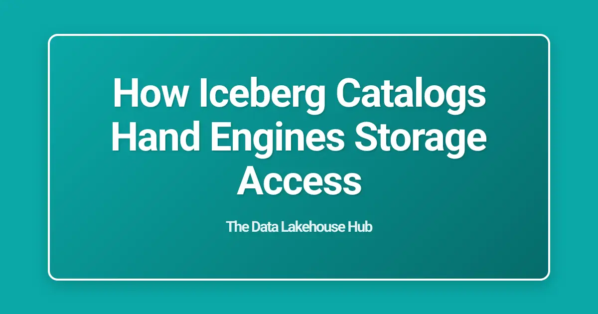 How Iceberg Catalogs Hand Engines Storage Access
