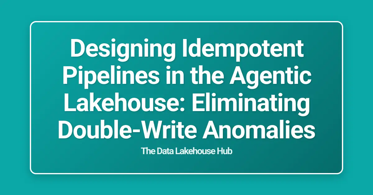 Designing Idempotent Pipelines in the Agentic Lakehouse: Eliminating Double-Write Anomalies