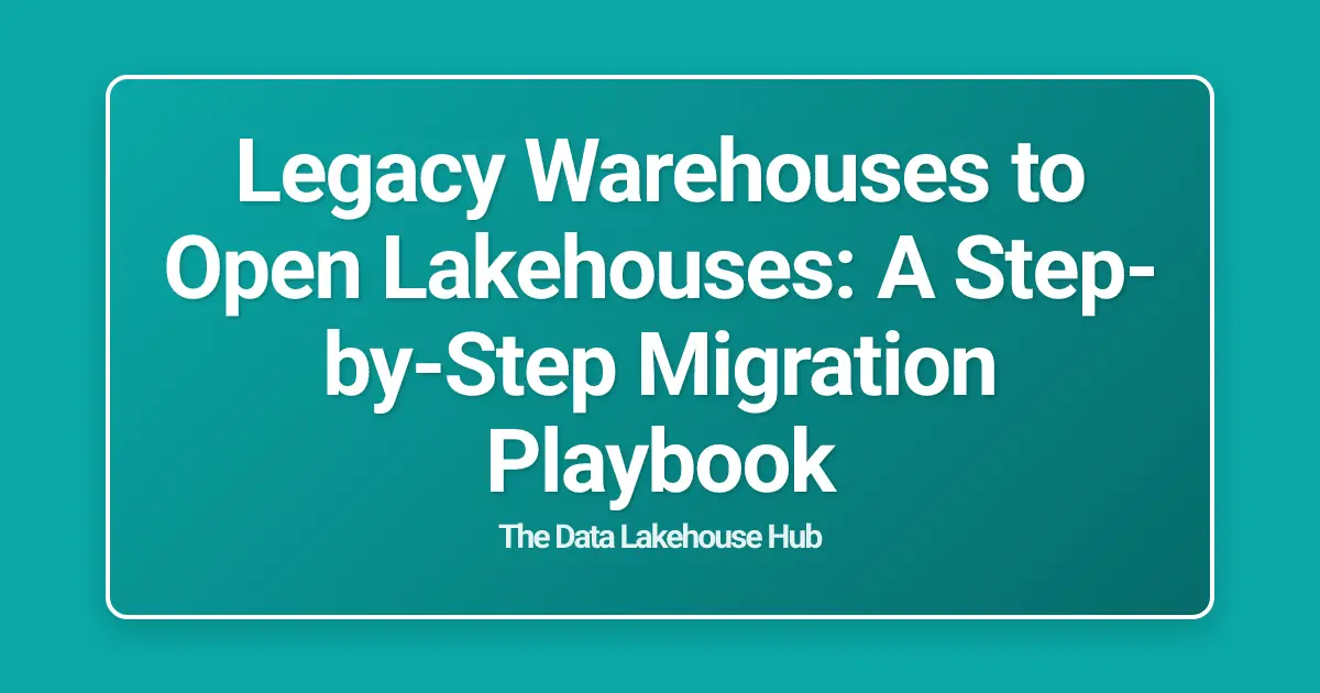 Legacy Warehouses to Open Lakehouses: A Step-by-Step Migration Playbook