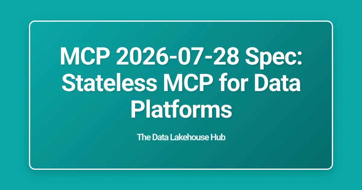 MCP 2026-07-28 Spec: Stateless MCP for Data Platforms
