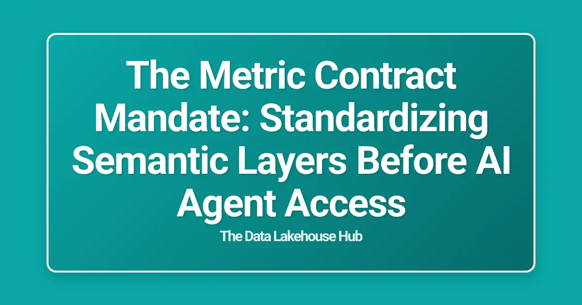 The Metric Contract Mandate: Standardizing Semantic Layers Before AI Agent Access