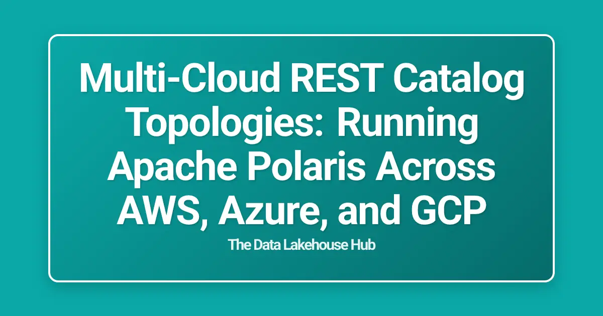 Multi-Cloud REST Catalog Topologies: Running Apache Polaris Across AWS, Azure, and GCP