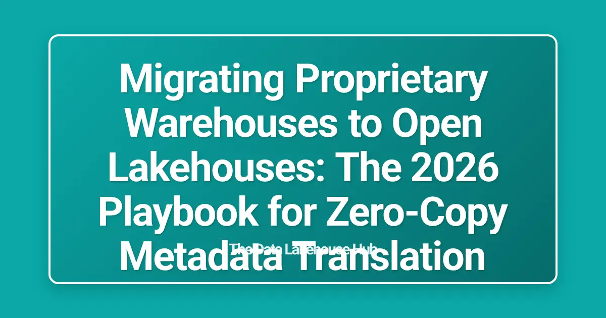 Migrating Proprietary Warehouses to Open Lakehouses: The 2026 Playbook for Zero-Copy Metadata Translation