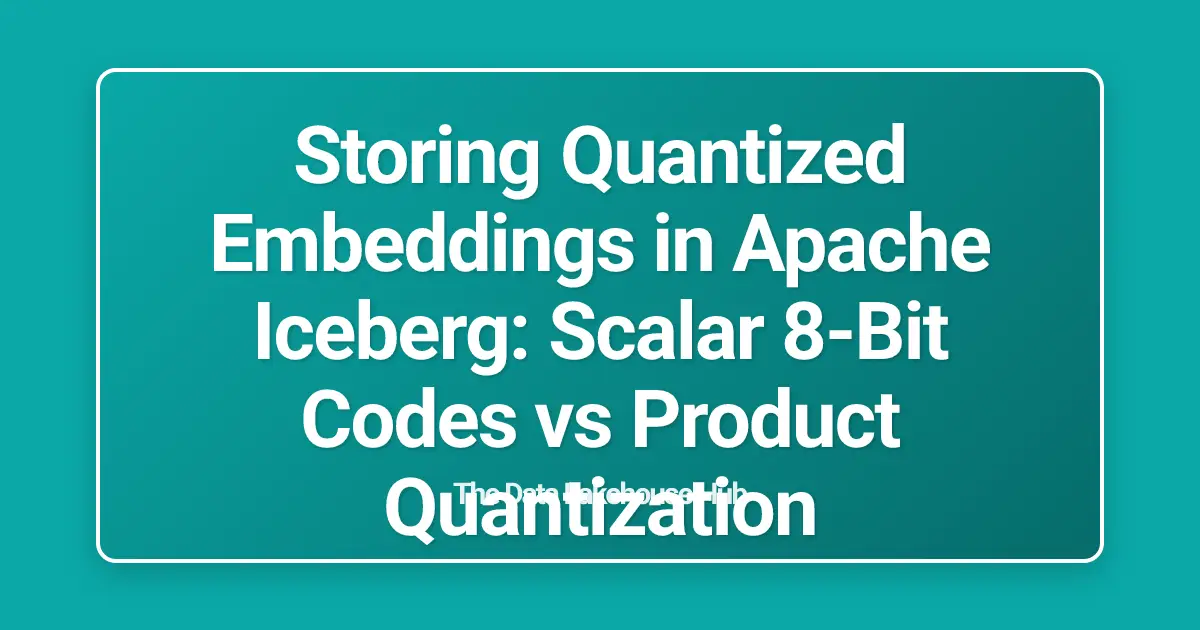 Storing Quantized Embeddings in Apache Iceberg: Scalar 8-Bit Codes vs Product Quantization