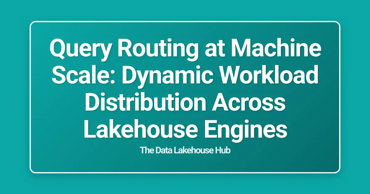 Query Routing at Machine Scale: Dynamic Workload Distribution Across Lakehouse Engines