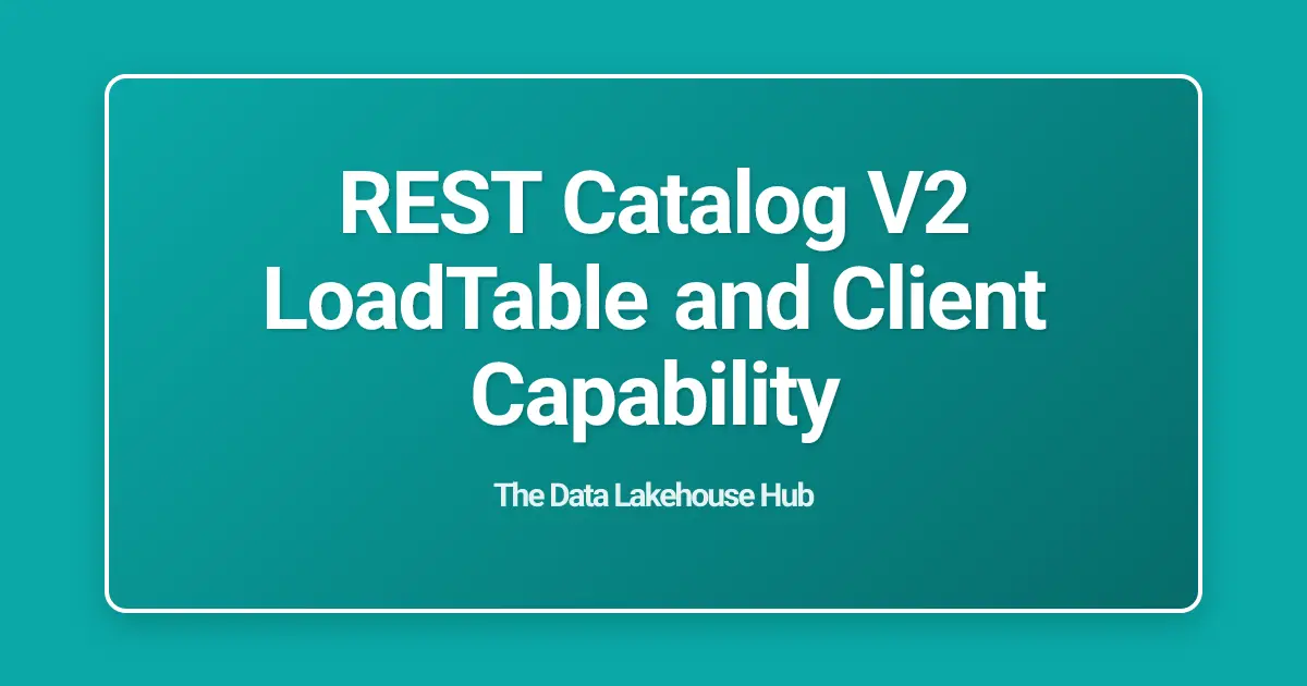 REST Catalog V2 LoadTable and Client Capability