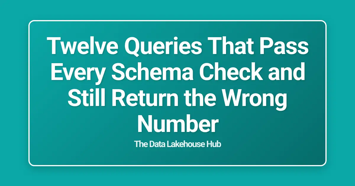 Twelve Queries That Pass Every Schema Check and Still Return the Wrong Number