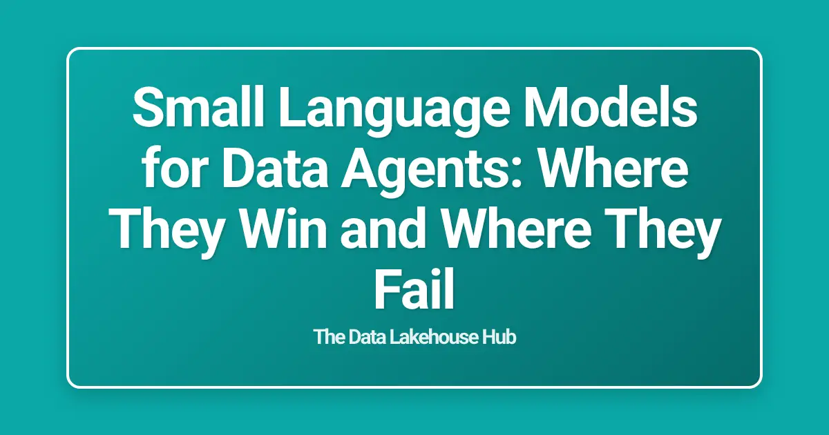 Small Language Models for Data Agents: Where They Win and Where They Fail