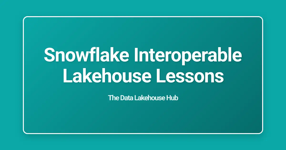 Snowflake Interoperable Lakehouse Lessons