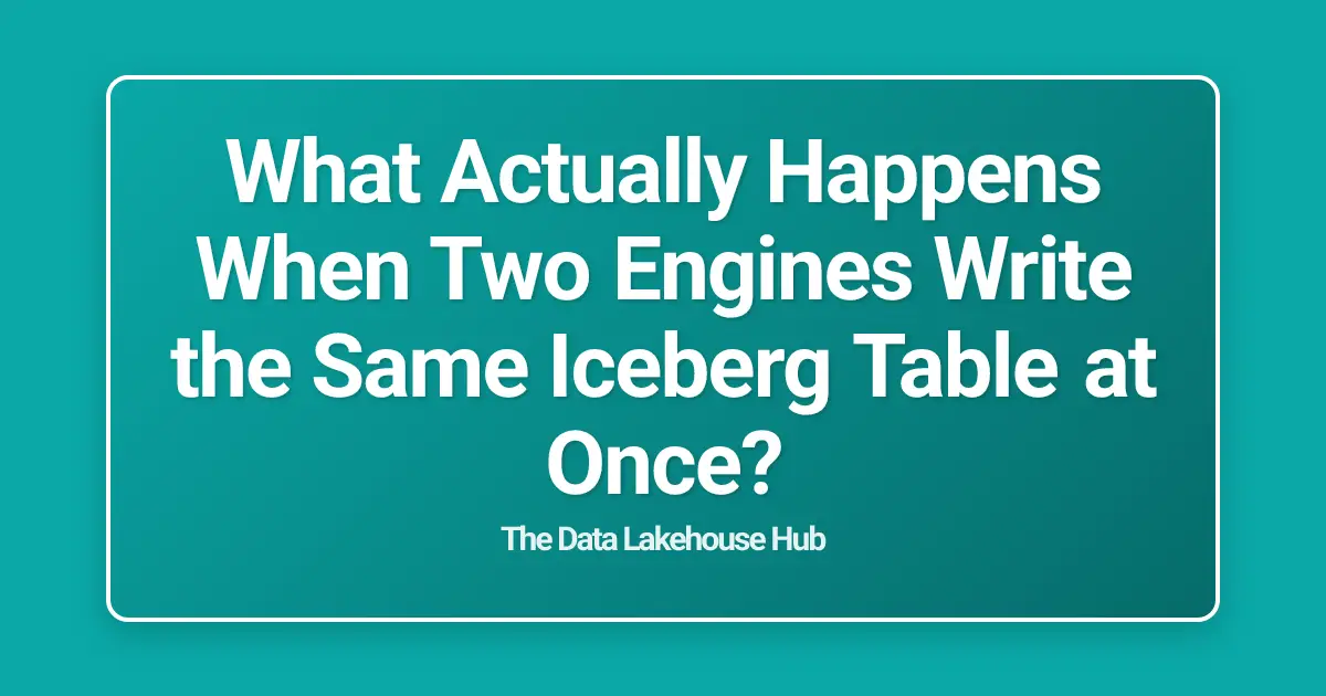What Actually Happens When Two Engines Write the Same Iceberg Table at Once?