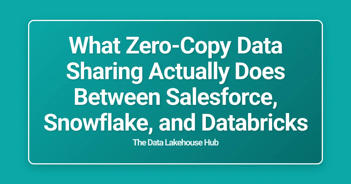 What Zero-Copy Data Sharing Actually Does Between Salesforce, Snowflake, and Databricks