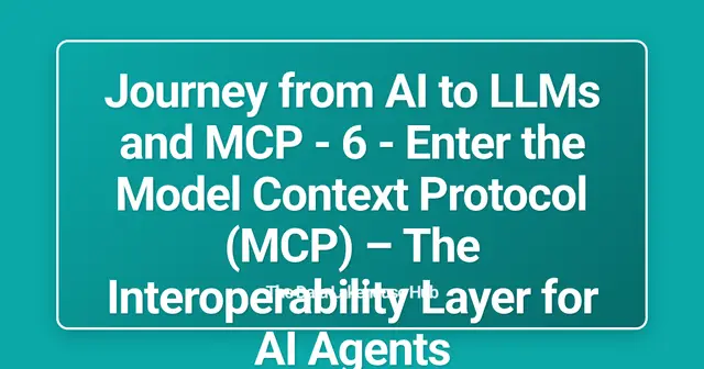 Journey from AI to LLMs and MCP - 6 - Enter the Model Context Protocol (MCP)  – The Interoperability Layer for AI Agents