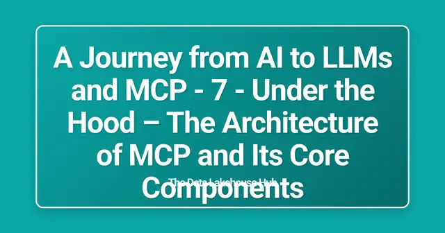 A Journey from AI to LLMs and MCP - 7 - Under the Hood  – The Architecture of MCP and Its Core Components