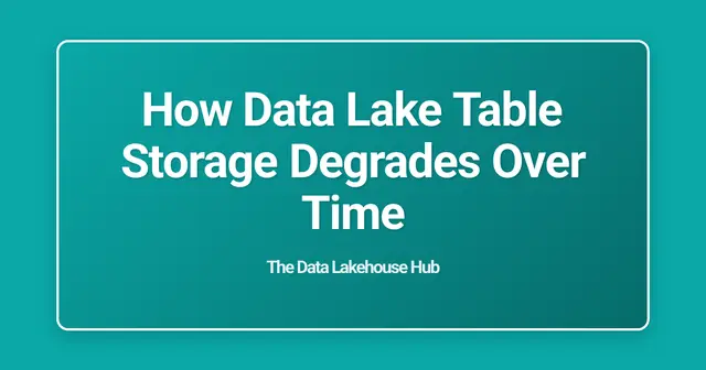 How Data Lake Table Storage Degrades Over Time