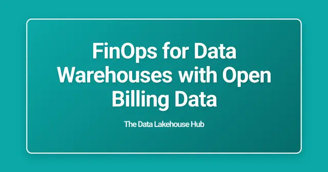 FinOps for Data Warehouses with Open Billing Data