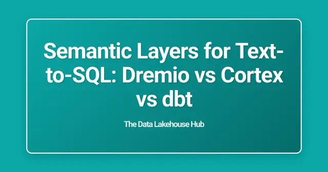 Semantic Layers for Text-to-SQL: Dremio vs Cortex vs dbt