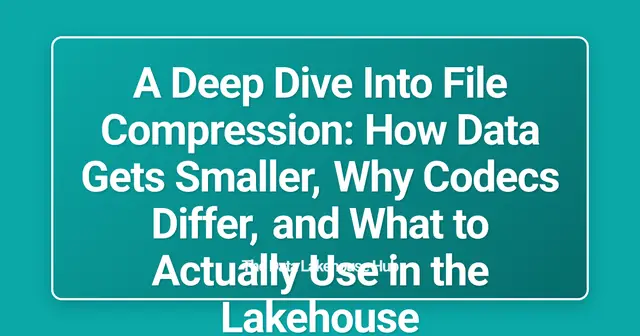 A Deep Dive Into File Compression: How Data Gets Smaller, Why Codecs Differ, and What to Actually Use in the Lakehouse