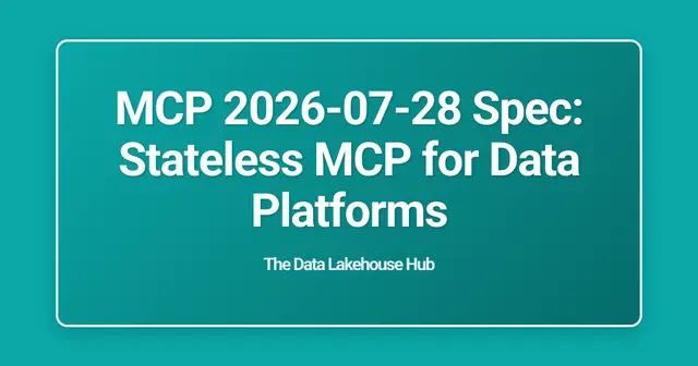 MCP 2026-07-28 Spec: Stateless MCP for Data Platforms
