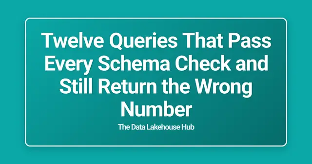 Twelve Queries That Pass Every Schema Check and Still Return the Wrong Number