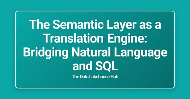 The Semantic Layer as a Translation Engine: Bridging Natural Language and SQL