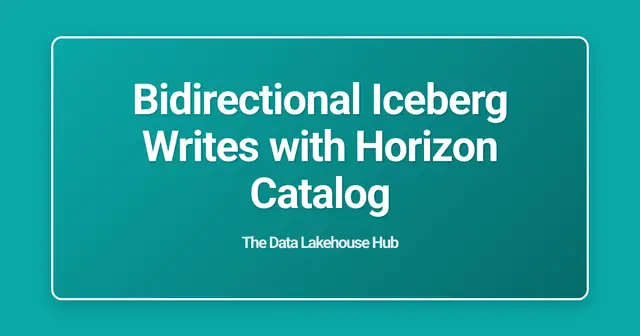 Bidirectional Iceberg Writes with Horizon Catalog