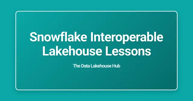 Snowflake Interoperable Lakehouse Lessons