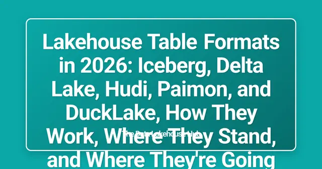 Lakehouse Table Formats in 2026: Iceberg, Delta Lake, Hudi, Paimon, and DuckLake, How They Work, Where They Stand, and Where They're Going