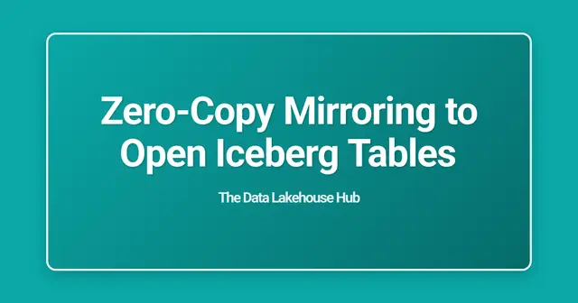 Zero-Copy Mirroring to Open Iceberg Tables